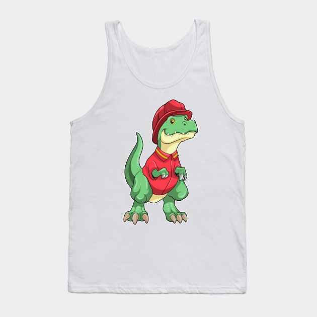 Dinosaur as Firefighter with Fire helmet Tank Top by Markus Schnabel